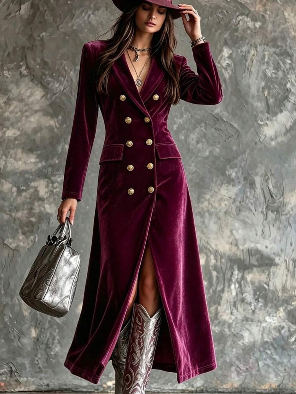 New Women's Winter Coat Vintage Fashion Elegant Velvet Shawl Collar